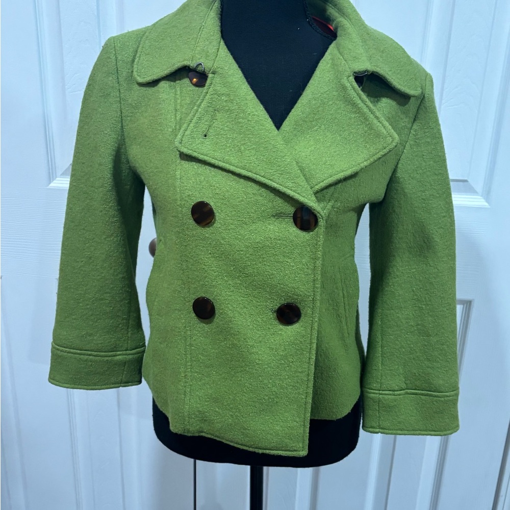Seven 7 women's wool pea green cropped pea coat size S